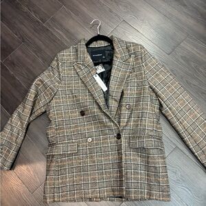 Plaid Double-Breasted Women's Jacket